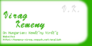 virag kemeny business card